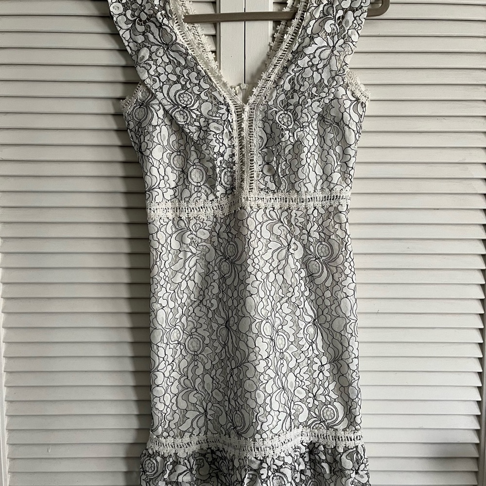 White Lace Detail Dress